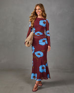 Flower Child Floral Mesh Maxi Dress