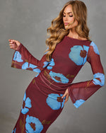 Flower Child Floral Mesh Maxi Dress