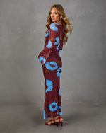 Flower Child Floral Mesh Maxi Dress