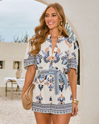 Ocean House Abstract Wrap Tie Romper