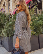 Dimarco Striped Belted Mini Shirt Dress