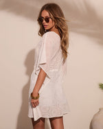 Poolside Lagoon Eyelet Kimono Cover Up Top