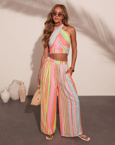 Sunkissed State Striped Abstract Wide Leg Pants