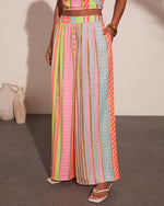 Sunkissed State Striped Abstract Wide Leg Pants