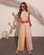 Sunkissed State Striped Abstract Wide Leg Pants