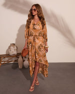 Shoreline Haze Printed Kaftan Cover Up Maxi Dress