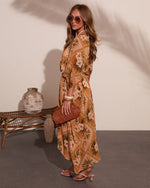 Shoreline Haze Printed Kaftan Cover Up Maxi Dress