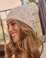 Remy Cable Knit Pom Pom Beanie