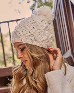Remy Cable Knit Pom Pom Beanie