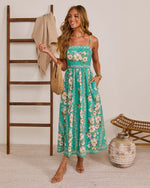 Relaxed Aura Floral Satin Maxi Dress