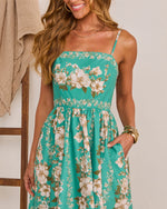 Relaxed Aura Floral Satin Maxi Dress