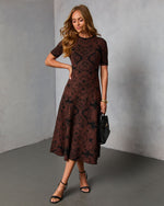 Rooted Season Paisley Midi Sweater Dress
