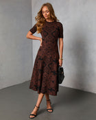 Rooted Season Paisley Midi Sweater Dress