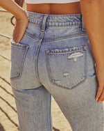 Sequoia Stretch High Rise Straight Leg Distressed Jeans
