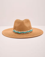 Hello Sun Beaded Band Woven Straw Hat