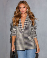 Highland Honey Houndstooth Blazer