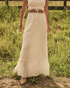 Boheme Dune Ruffle Trim Maxi Skirt