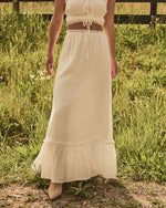 Boheme Dune Ruffle Trim Maxi Skirt