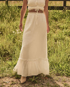 Boheme Dune Ruffle Trim Maxi Skirt