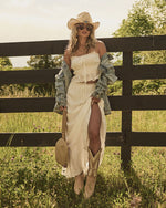 Boheme Dune Ruffle Trim Maxi Skirt