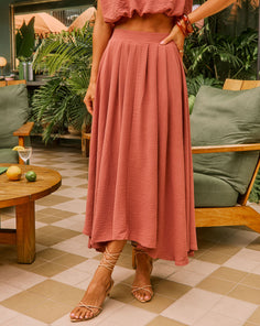 Opening Note Pleated Midi Skirt