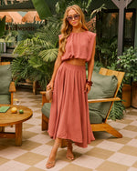 Opening Note Pleated Midi Skirt