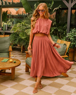 Opening Note Pleated Midi Skirt