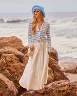 Sundrift Dreams Pleated Cotton Drawstring Maxi Skirt