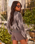 Singleton Knit Argyle Cardigan
