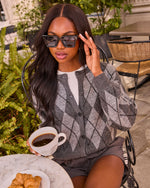 Singleton Knit Argyle Cardigan