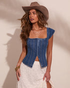 Canyon Kiss Denim Flyaway Top