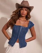 Canyon Kiss Denim Flyaway Top