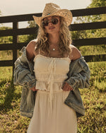 Boheme Dune Ruffle Trim Top
