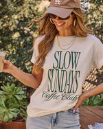 Slow Days Coffee Club Cotton Graphic Short Sleeve Tee
