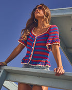 Sunscape Drift Striped Crochet Top