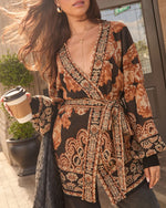 Evangelena Printed Wrap Cardigan