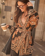 Evangelena Printed Wrap Cardigan