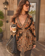 Evangelena Printed Wrap Cardigan
