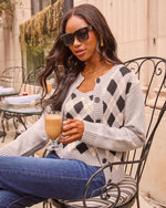 Cool Weather Knit Argyle Cardigan