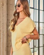Easy Going Knit V Neckline Top