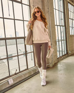 Sand % Empower Luxe Off The Shoulder Sweatshirt-2