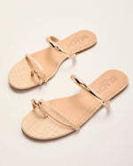 Golden Muse Raffia Toe Ring Sandals