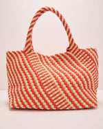 Mirasol Striped Woven Vegan Leather Tote Bag