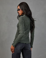 Charming Muse Lace Mock Neck Top