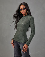 Charming Muse Lace Mock Neck Top