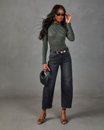 Charming Muse Lace Mock Neck Top