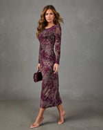 Darya Floral Velvet Mesh Maxi Dress