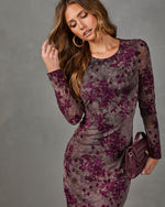 Darya Floral Velvet Mesh Maxi Dress