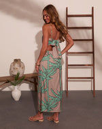 Blush Bay Palm Print Cut Out Maxi Dress