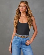 Midnight Ledger Studded Animal Print Belt